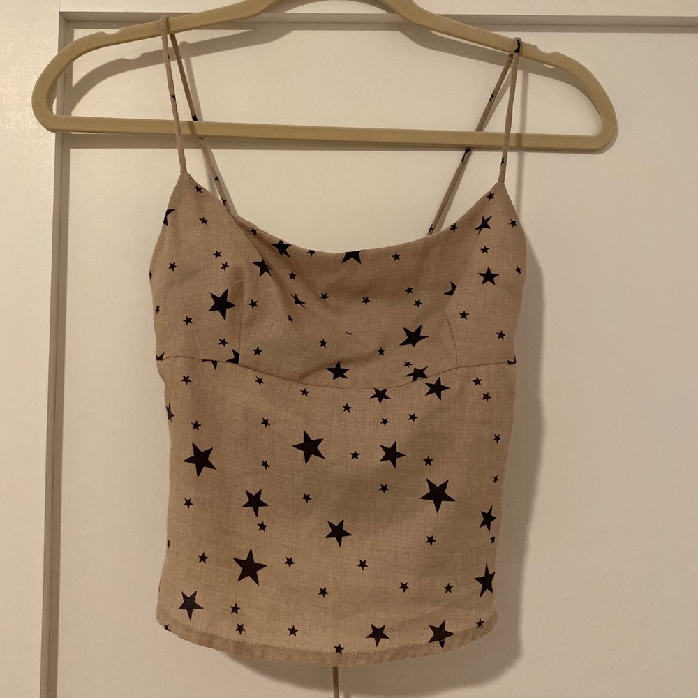 Superdown Star Open Tie Back Top